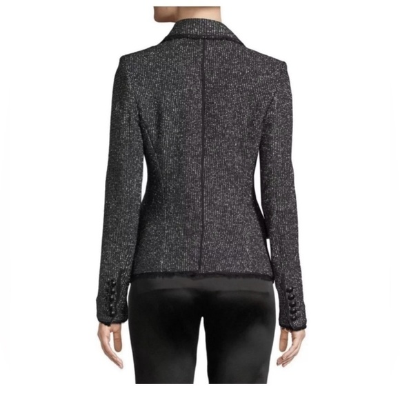 Veronica Beard Frisco Tweed Dickey Blazer Jacket Black Metallic Women Size 0 - Picture 4 of 10